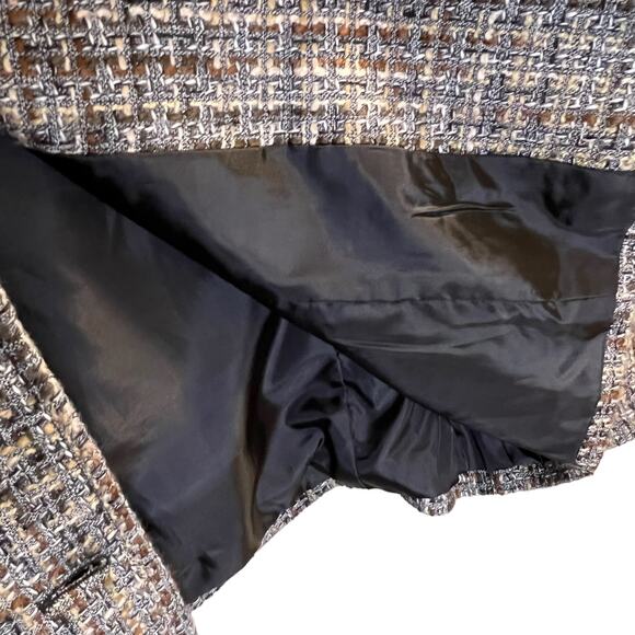 N Touch Tweed Button Front  Blazer Jacket Size 12 Brown Black Retro Academia - Picture 12 of 13